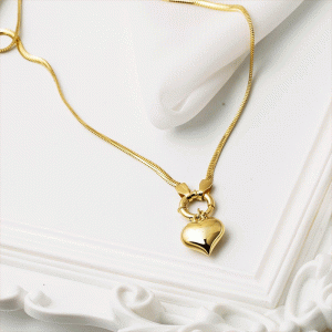 senetli kalpli 14 ayar altın kolye